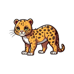 Graceful Guardians: Charming 2D Leopard Artwork