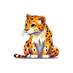 Fototapeta premium Graceful Guardians: Charming 2D Leopard Artwork