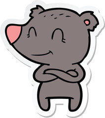Obraz na płótnie Canvas sticker of a friendly bear cartoon