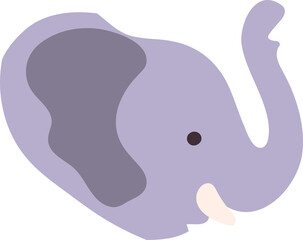 Elephant head drawing cartoon design.
