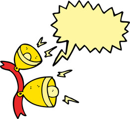 freehand drawn speech bubble cartoon jingle bells