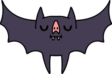 cartoon of a spooky cute halloween bat