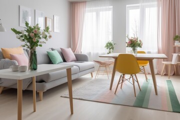 Fototapeta na wymiar Luxurious Elegant Living Room Decor. Generative AI