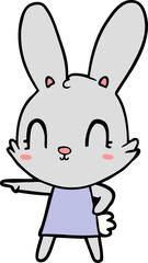 cute cartoon rabbit in dress