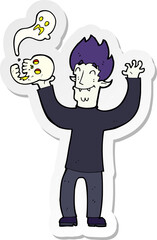 Fototapeta premium sticker of a cartoon spooky vampire