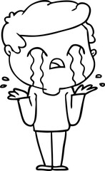 cartoon man crying