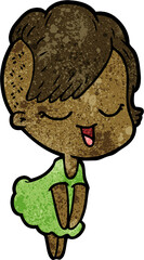 happy cartoon girl
