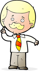 cartoon newsreader man with idea