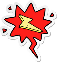 Fototapeta premium cartoon lightning with speech bubble sticker