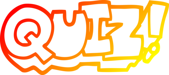 warm gradient line drawing of a cartoon word quiz