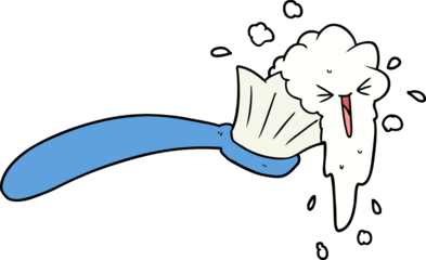 cartoon toothbrush and toothpaste