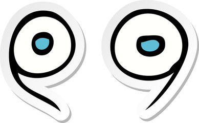 sticker of a cartoon eyes
