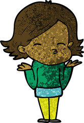 cartoon confused woman