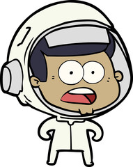 cartoon surprised astronaut