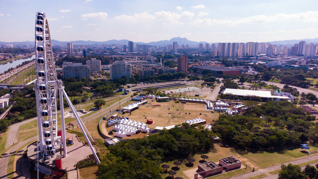 Vis&atilde;o a&eacute;rea do Parque Vila Lobos em S&atilde;o Paulo capital. 