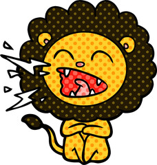 cartoon roaring lion