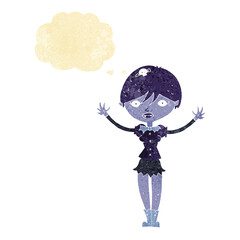 cartoon vampire girl with thought bubble