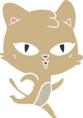 flat color style cartoon cat