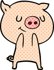 happy cartoon pig