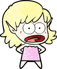 cartoon shocked elf girl