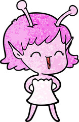 cartoon alien girl laughing