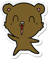sticker of a happy cartoon bear