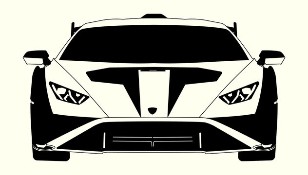 recommend clip art: Agadir, Morocco- May, 2023: Lamborghini aventador front view silhouette vector car.