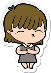 sticker of a cartoon woman