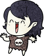 cute cartoon happy vampire girl