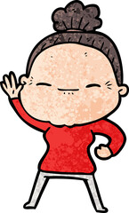 cartoon peaceful old woman