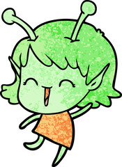 cartoon alien girl laughing