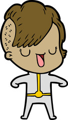 cute cartoon girl with hipster haircut