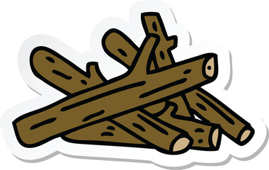 sticker of a quirky hand drawn cartoon logs