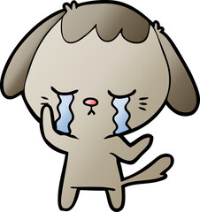 cute puppy crying cartoon