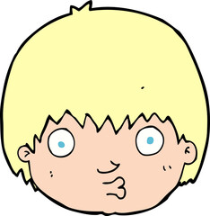 cartoon curious boy