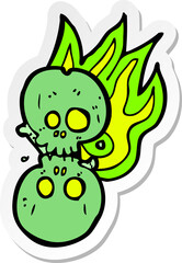 sticker of a cartoon halloween bone number