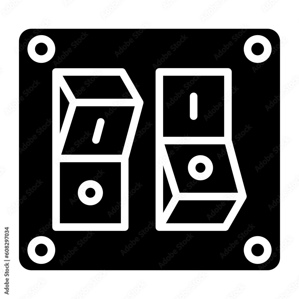 Poster vector design on off switch icon style