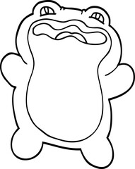 line drawing cartoon frog