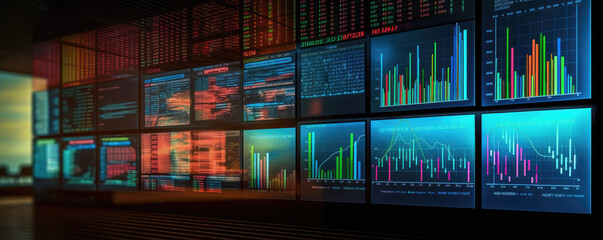 Digital analytics data visualization, financial schedule