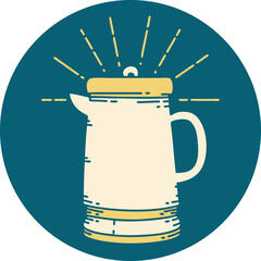 icon of a tattoo style coffee pot