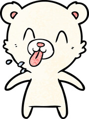 rude cartoon polar bear sticking out tongue