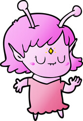 cartoon alien girl dancing