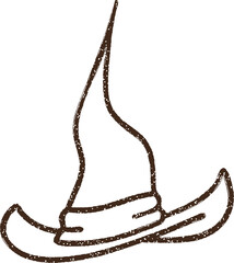 Witch Hat Charcoal Drawing