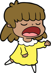 cartoon woman talking loudly