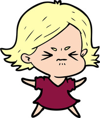 cartoon angry woman