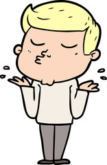 cartoon model guy pouting