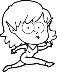 cartoon elf girl running