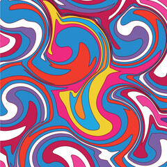 Spiral Psychedelic Design. Candy colors pink blue purple yellow groovy illusion background