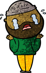 cartoon bearded man crying