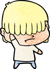 cartoon boy with untidy hair